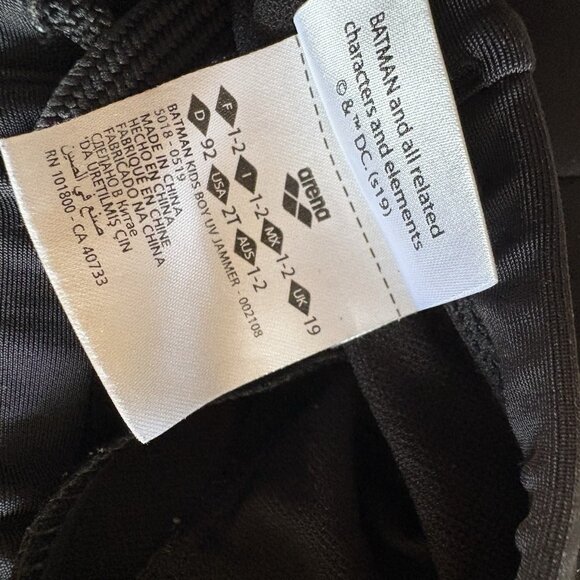 Arena Board Swimsuit Jammer Competition Swim Shorts Boys Size 2T Batman Rare - Picture 10 of 11